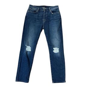 7 For All Mankind Josefina Skinny Boyfriend Distressed Button Fly Jeans Size 28
